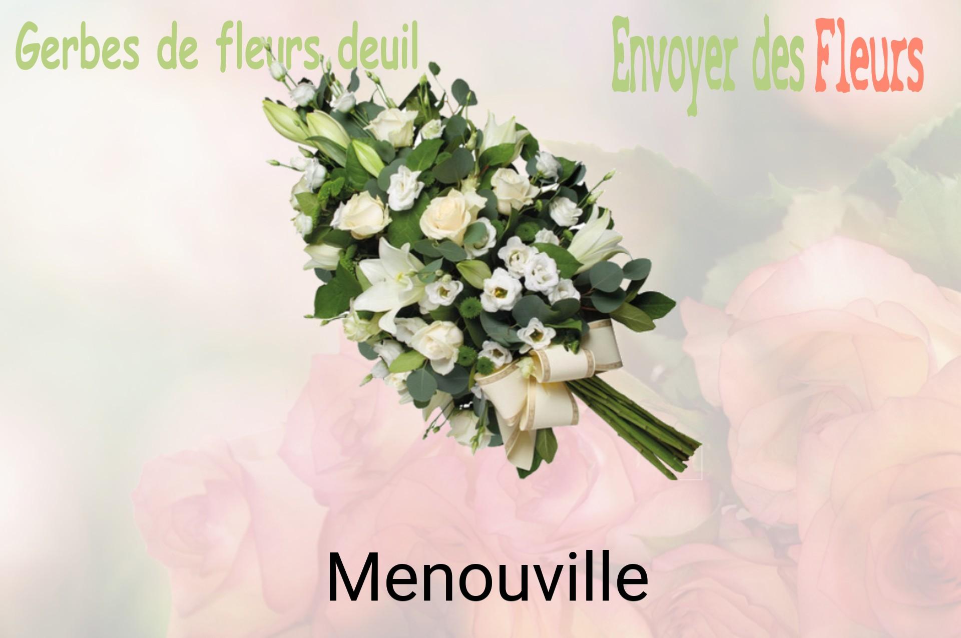 Gerbe de fleurs de deuil livrée à Menouville